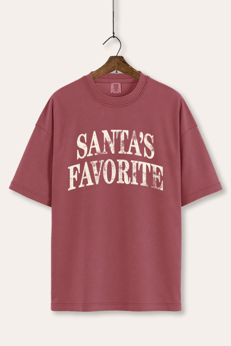 "santa's favorite" stacked graphic comfort colors® tee