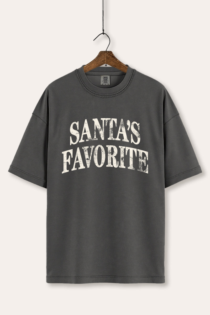 "santa's favorite" stacked graphic comfort colors® tee