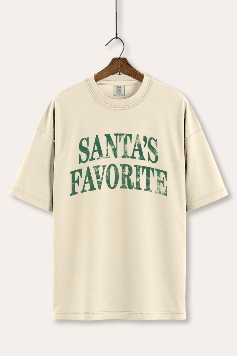 "santa's favorite" stacked graphic comfort colors® tee