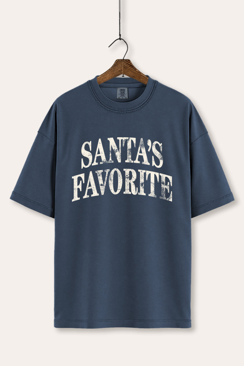 "santa's favorite" stacked graphic comfort colors® tee