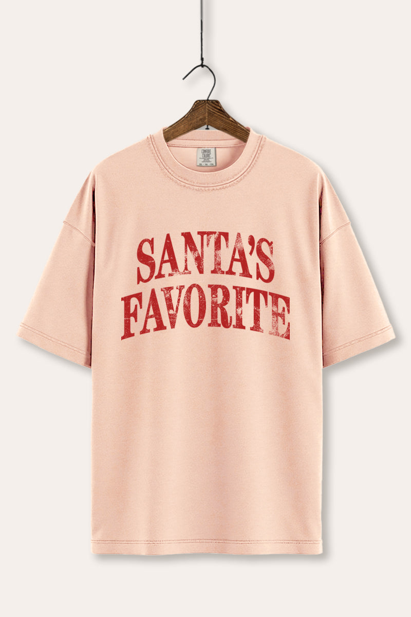 "santa's favorite" stacked graphic comfort colors® tee