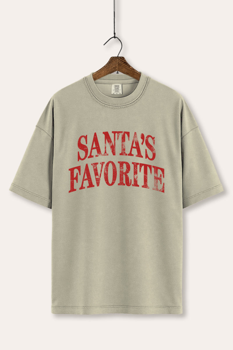 "santa's favorite" stacked graphic comfort colors® tee