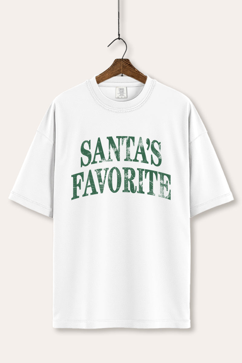 "santa's favorite" stacked graphic comfort colors® tee