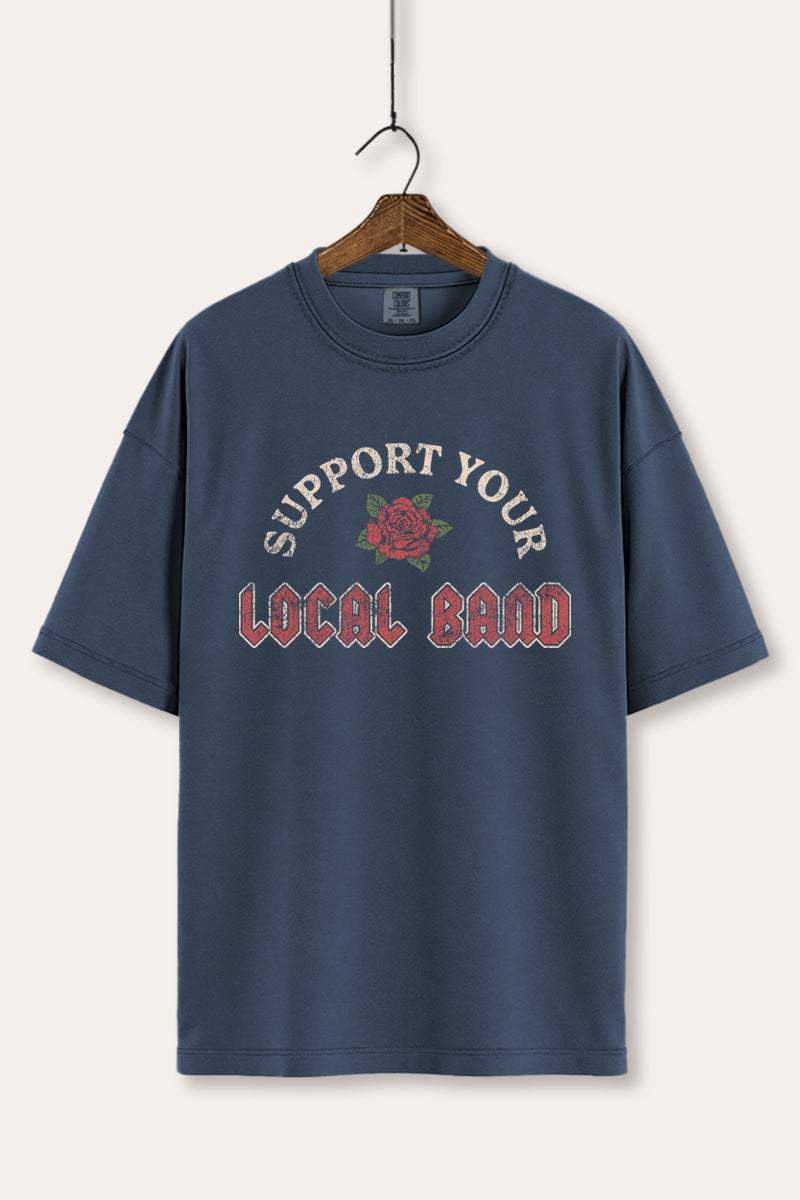 Support Your Local Band Rose Graphic Women's Comfort Tee