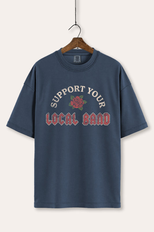 Support Your Local Band Rose Graphic Women's Comfort Tee