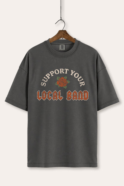 Support Your Local Band Rose Graphic Women's Comfort Tee