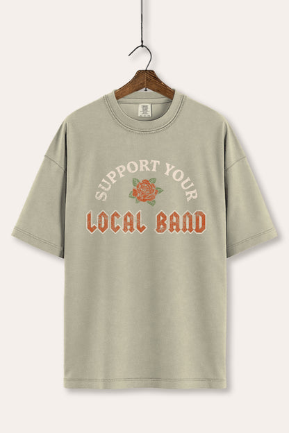 Support Your Local Band Rose Graphic Women's Comfort Tee