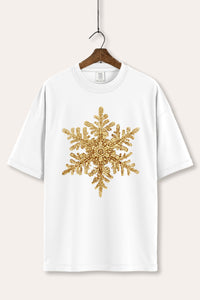 golden snowflake graphic comfort colors® tee