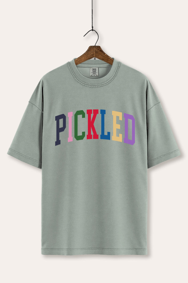 "pickled" rainbow text graphic comfort colors® tee