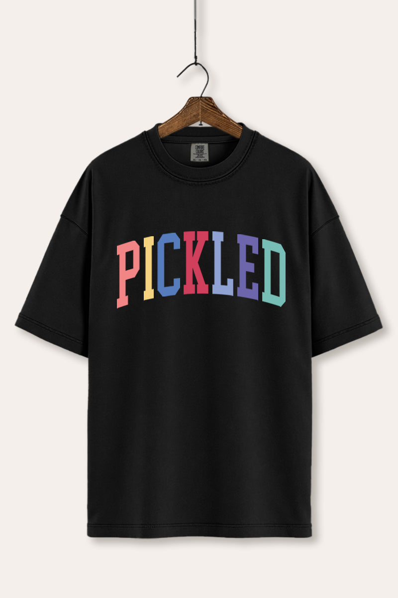"pickled" rainbow text graphic comfort colors® tee