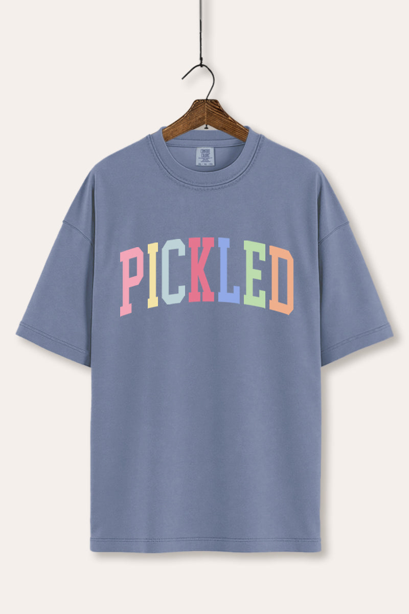 "pickled" rainbow text graphic comfort colors® tee