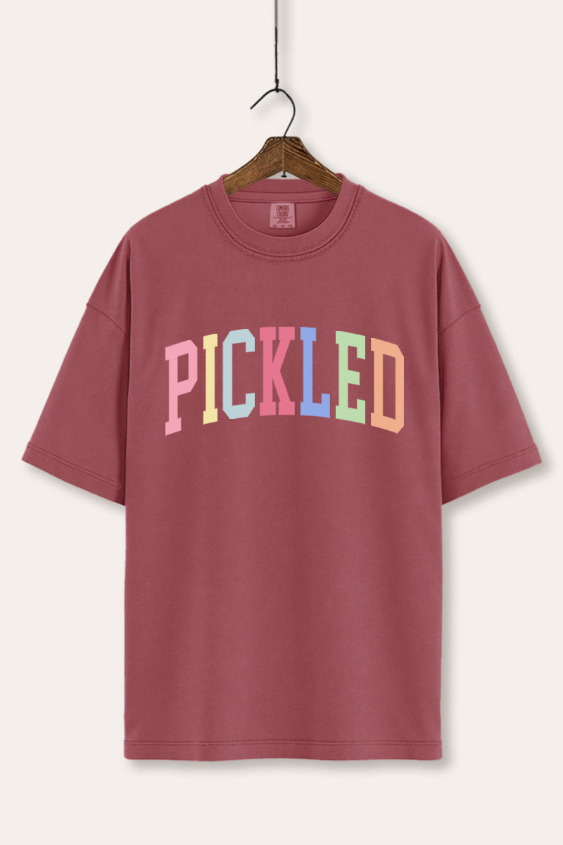 "pickled" rainbow text graphic comfort colors® tee