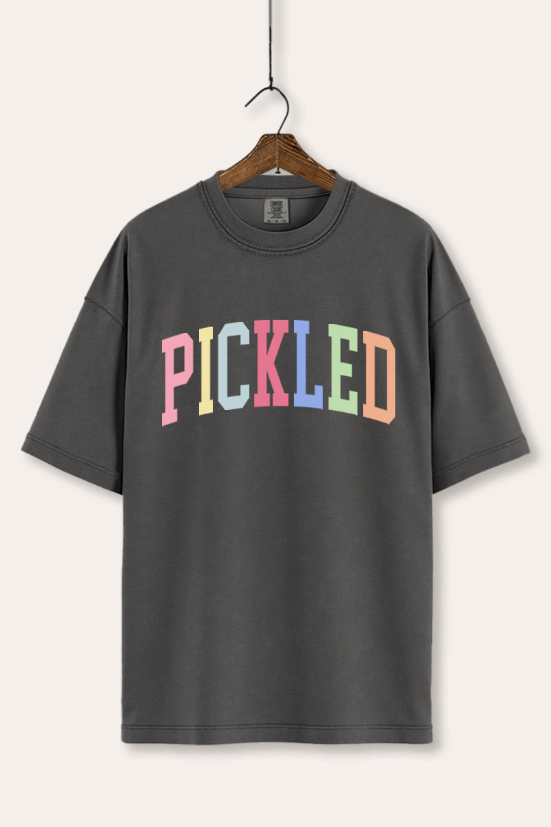 "pickled" rainbow text graphic comfort colors® tee