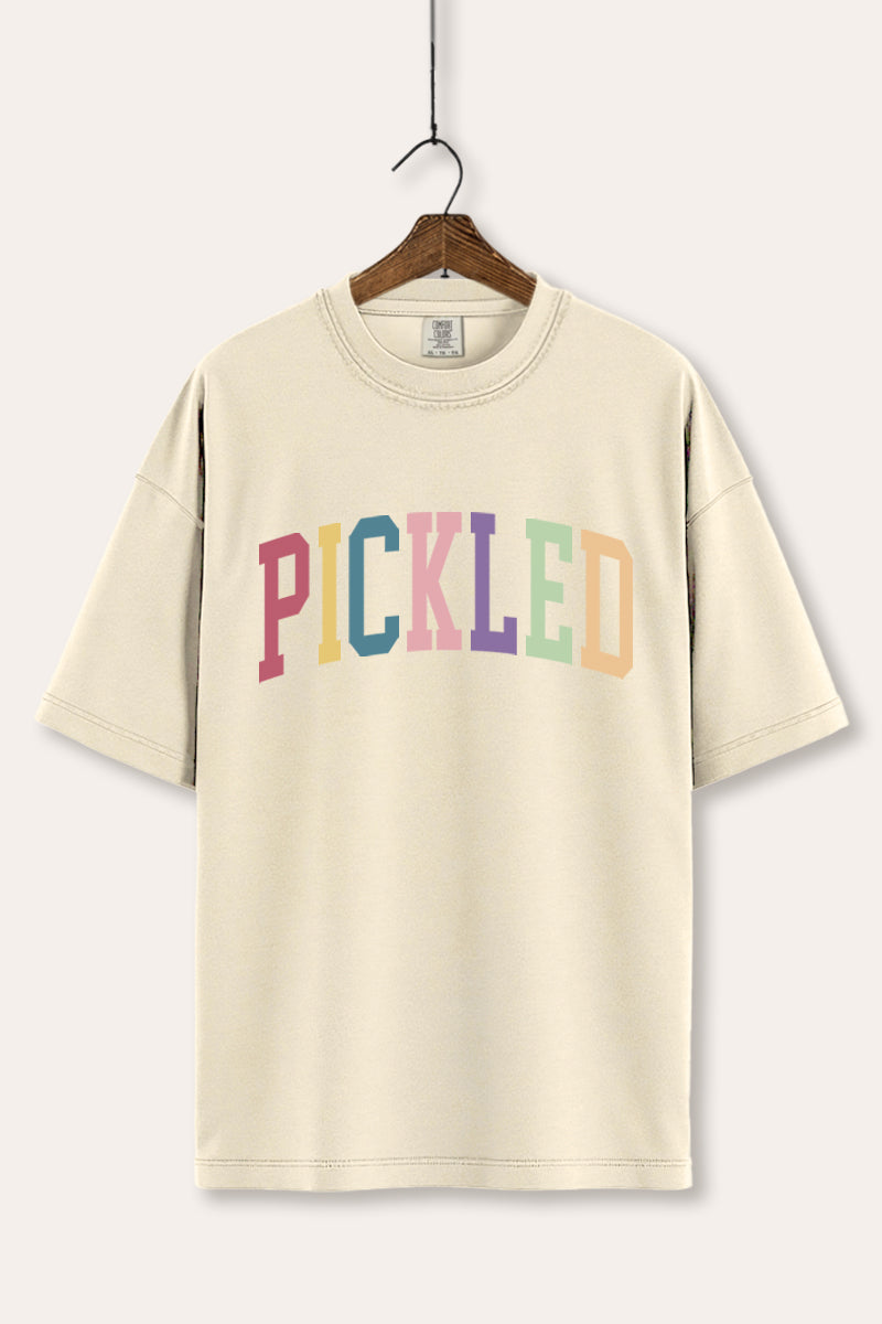 "pickled" rainbow text graphic comfort colors® tee