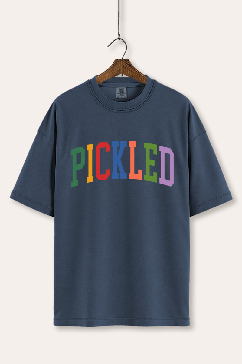 "pickled" rainbow text graphic comfort colors® tee