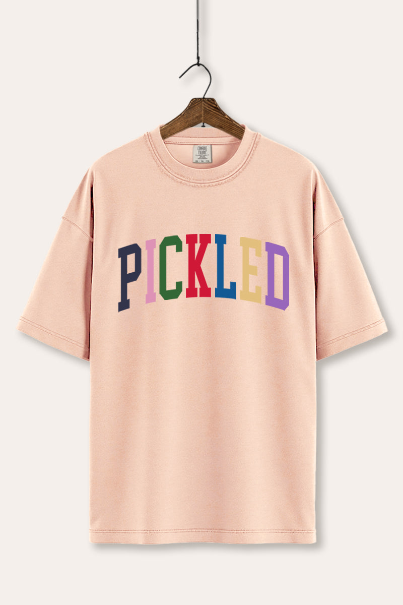 "pickled" rainbow text graphic comfort colors® tee