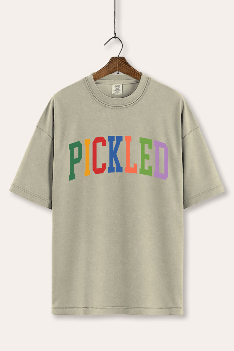 "pickled" rainbow text graphic comfort colors® tee