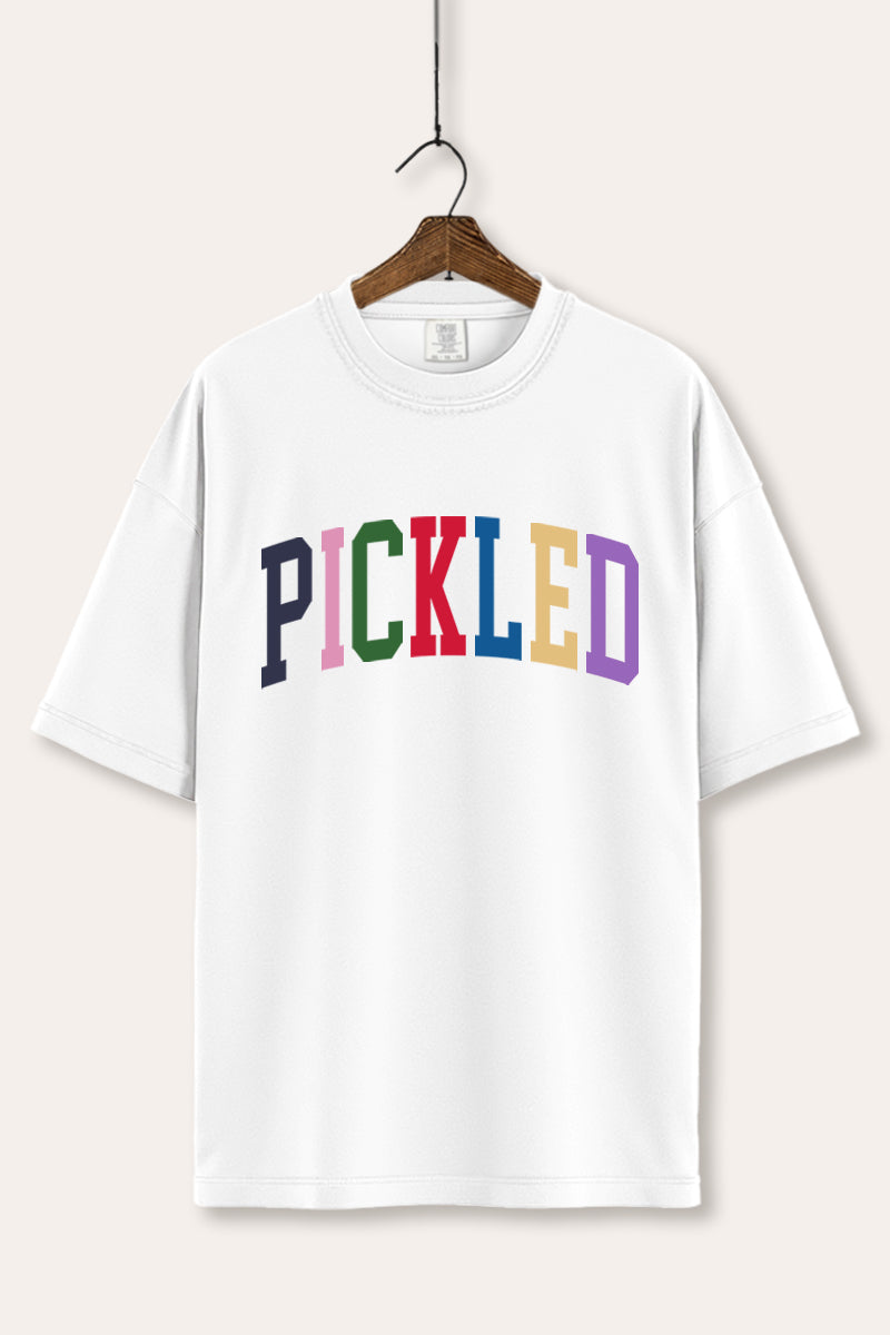 "pickled" rainbow text graphic comfort colors® tee