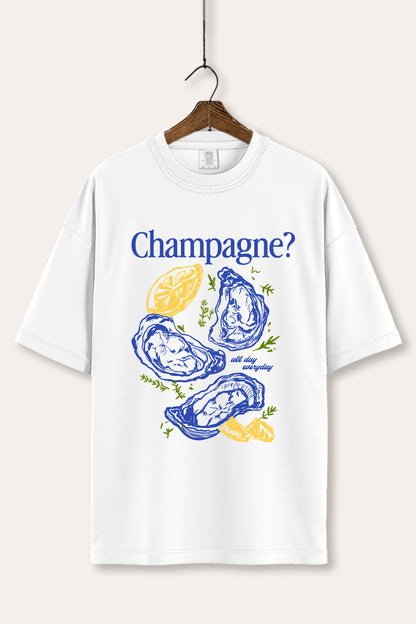 Champagne Oyster Coastal Graphic Women's Comfort Tee
