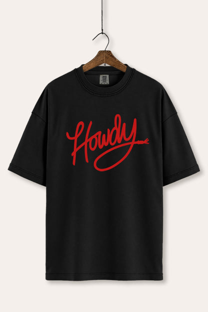 Howdy Cursive Western Graphic Women's Comfort Tee