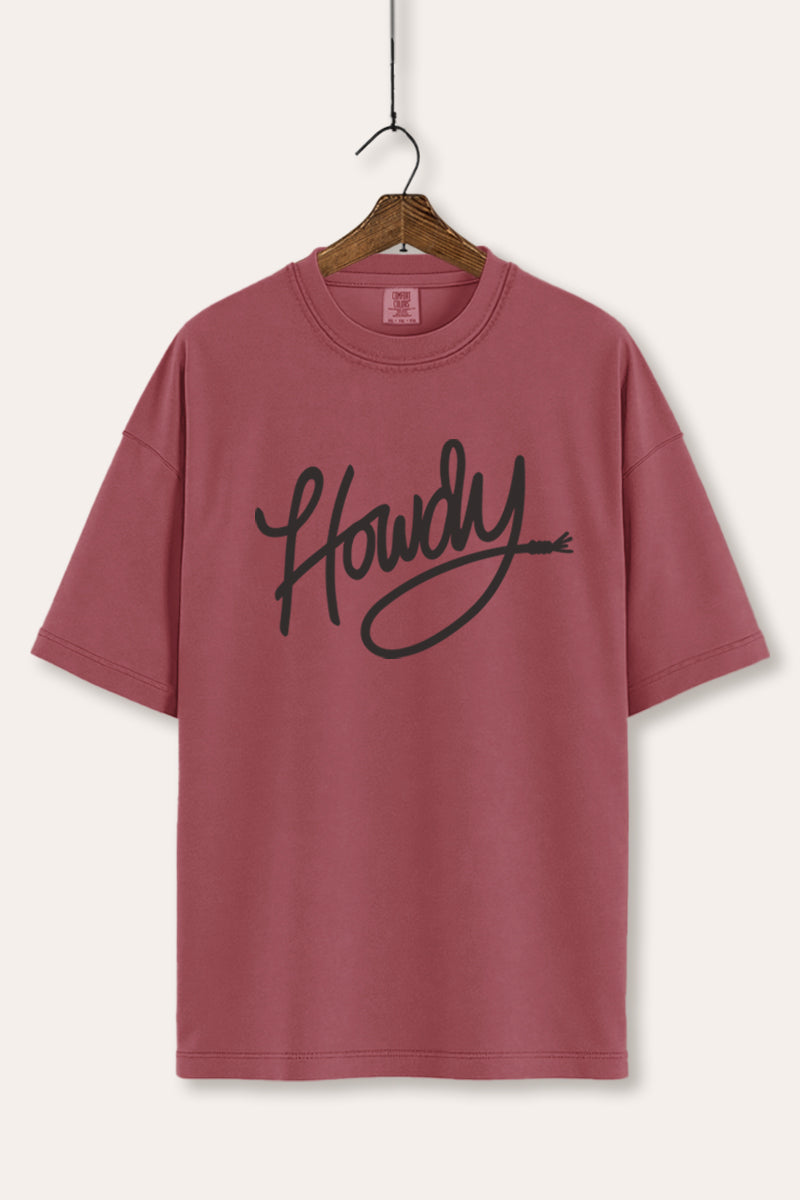 Howdy Cursive Western Graphic Women's Comfort Tee