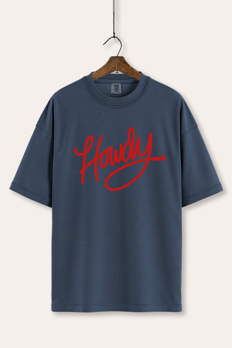 Howdy Cursive Western Graphic Women's Comfort Tee