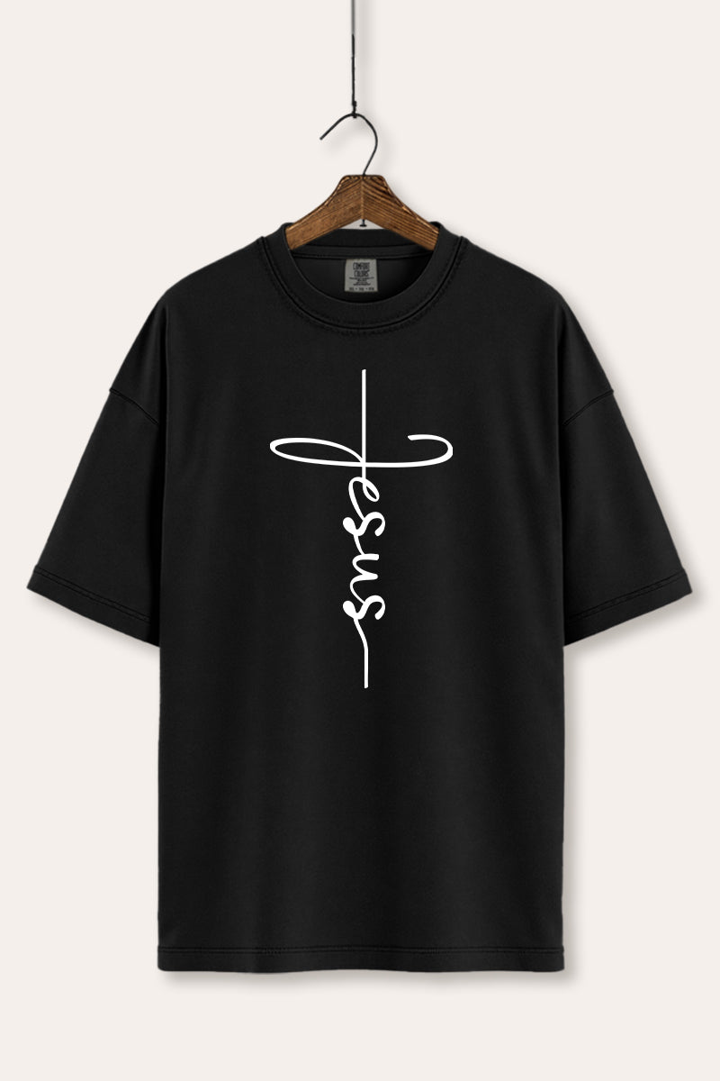 Jesus Cross Typography Women's Comfort Tee