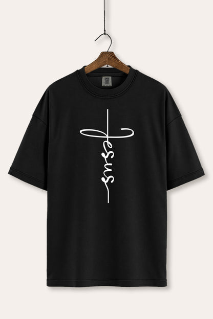 Jesus Cross Typography Women's Comfort Tee