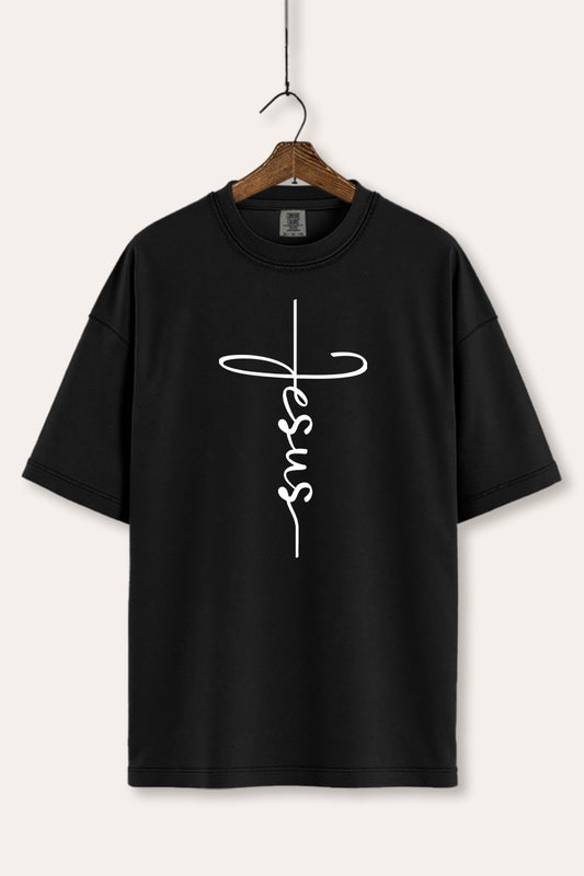 Jesus Cross Typography Women's Comfort Tee