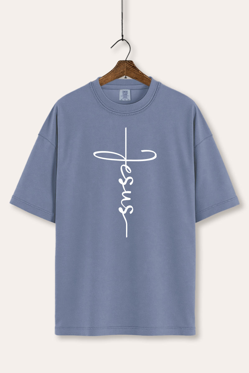 Jesus Cross Typography Women's Comfort Tee