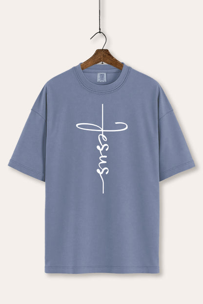Jesus Cross Typography Women's Comfort Tee