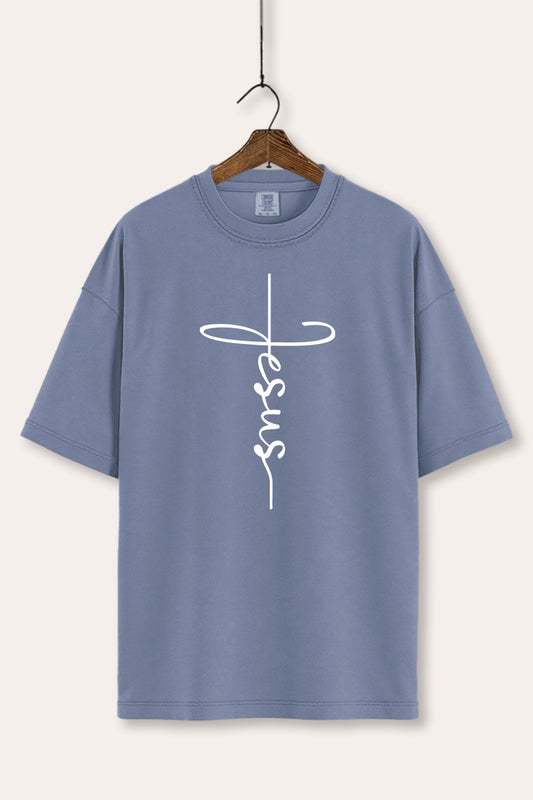 Jesus Cross Typography Women's Comfort Tee