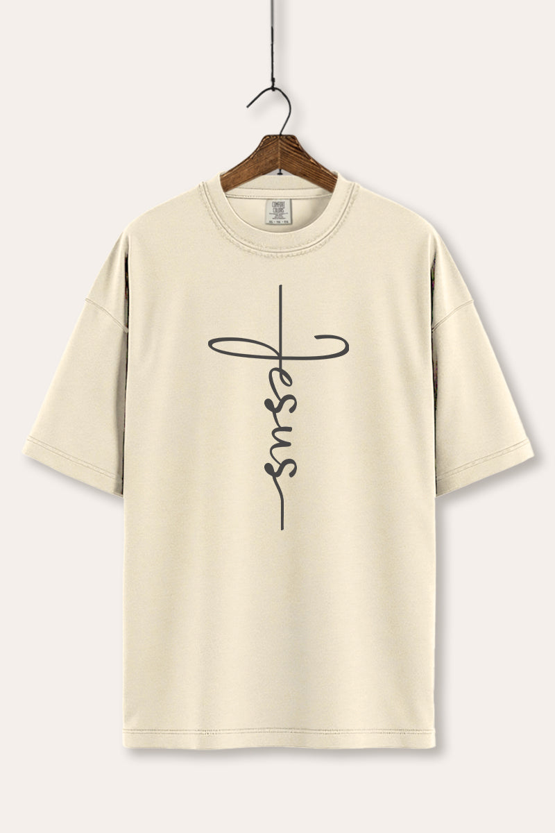 Jesus Cross Typography Women's Comfort Tee