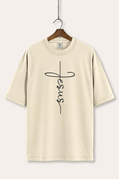 Jesus Cross Typography Women's Comfort Tee