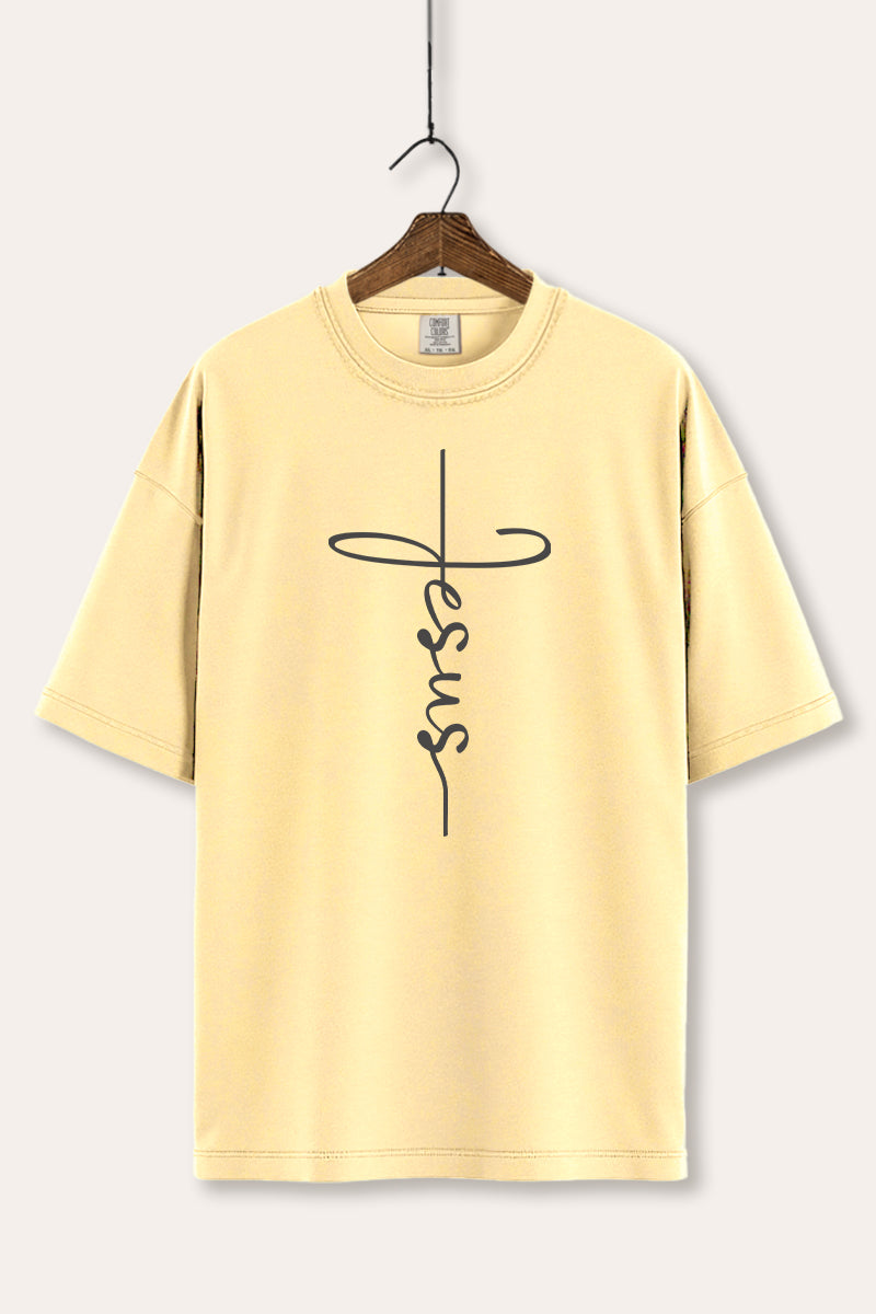 Jesus Cross Typography Women's Comfort Tee