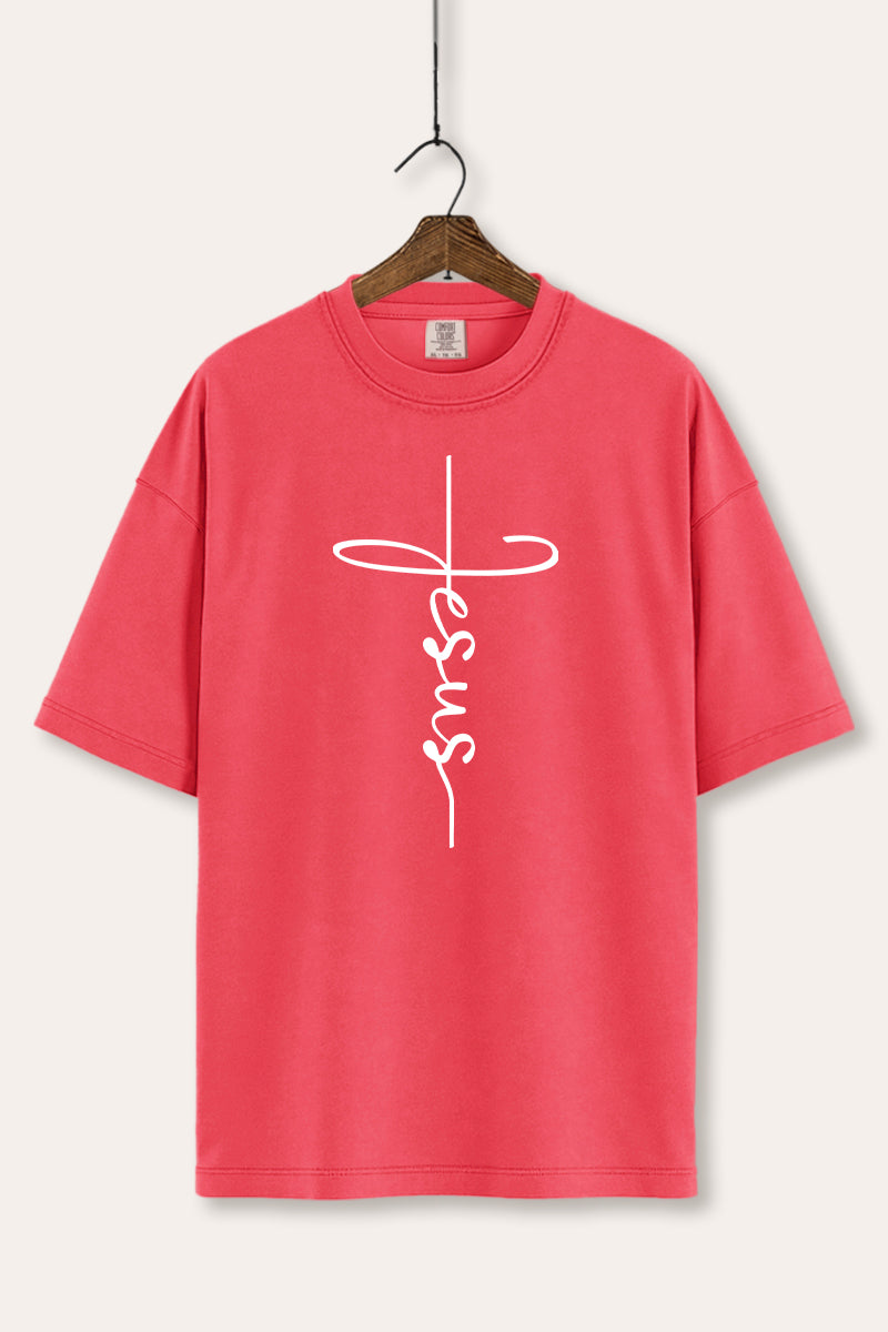 Jesus Cross Typography Women's Comfort Tee