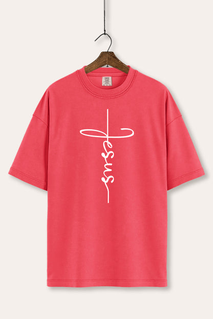 Jesus Cross Typography Women's Comfort Tee