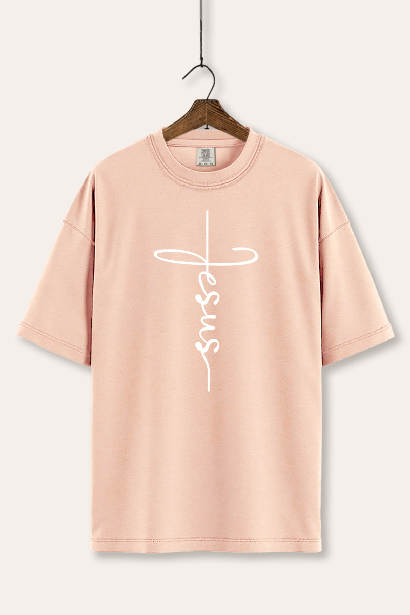 Jesus Cross Typography Women's Comfort Tee