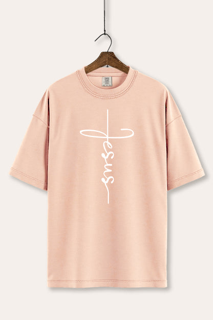 Jesus Cross Typography Women's Comfort Tee
