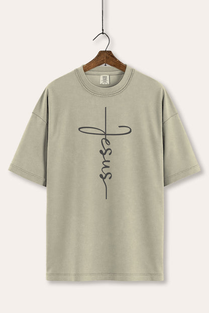 Jesus Cross Typography Women's Comfort Tee