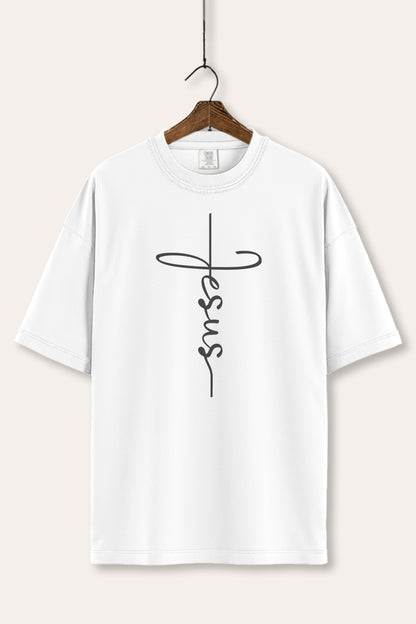 Jesus Cross Typography Women's Comfort Tee
