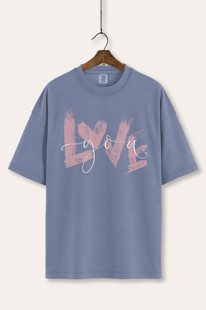 Love You Heart Graphic Women's Comfort Tee