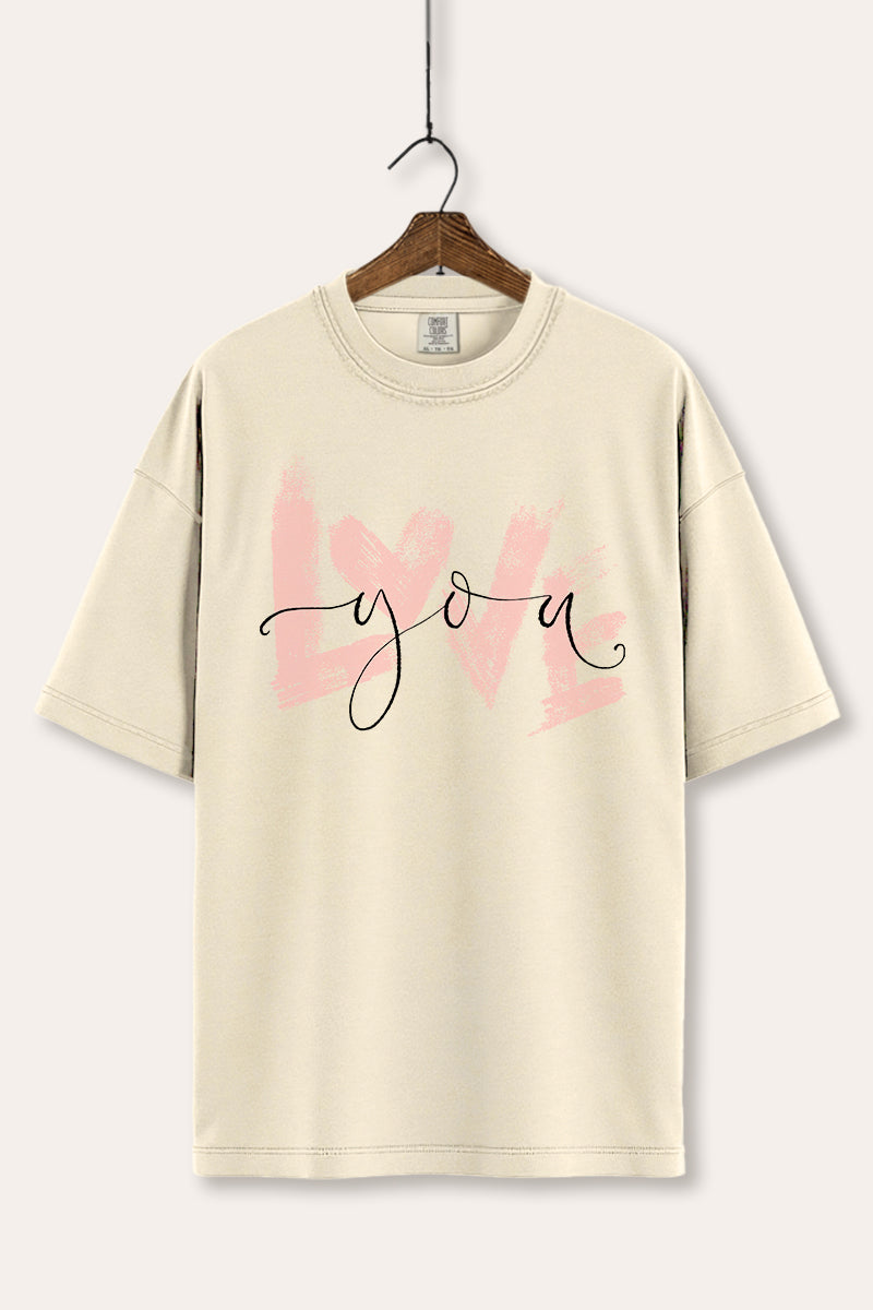 Love You Heart Graphic Women's Comfort Tee