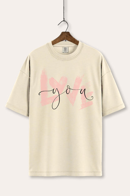 Love You Heart Graphic Women's Comfort Tee