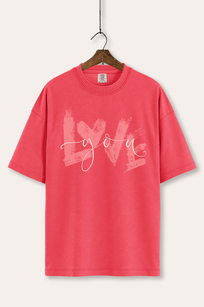 Love You Heart Graphic Women's Comfort Tee