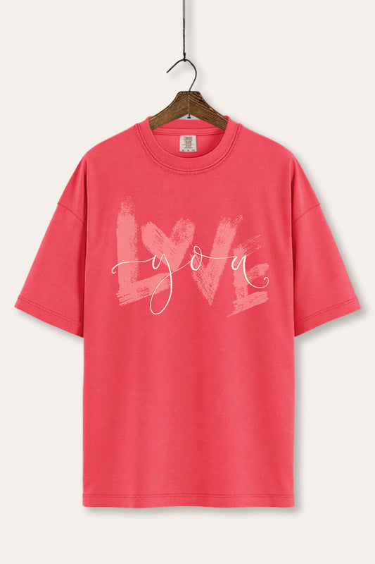 Love You Heart Graphic Women's Comfort Tee