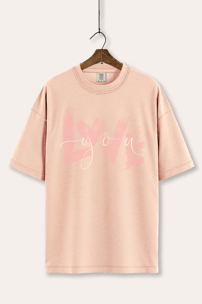 Love You Heart Graphic Women's Comfort Tee