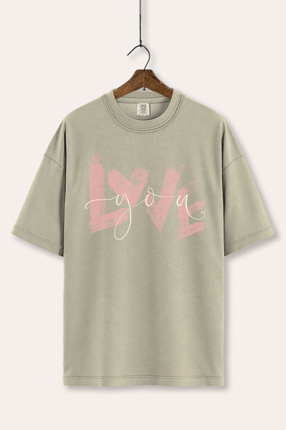 Love You Heart Graphic Women's Comfort Tee