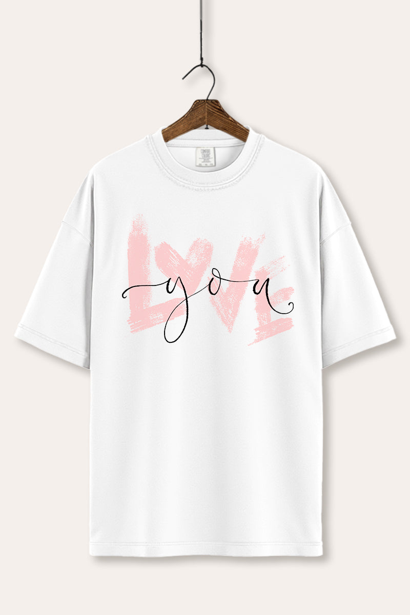 Love You Heart Graphic Women's Comfort Tee