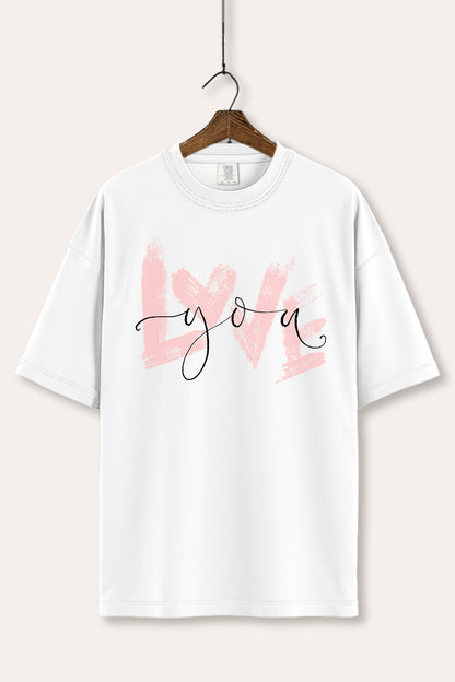 Love You Heart Graphic Women's Comfort Tee
